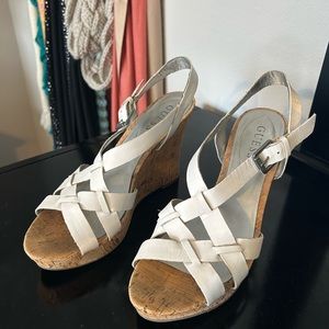 Guess white platform sandals. Size 8.5